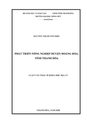 Phát triển nông nghiệp huyện hoằng hóa tỉnh thanh hóa