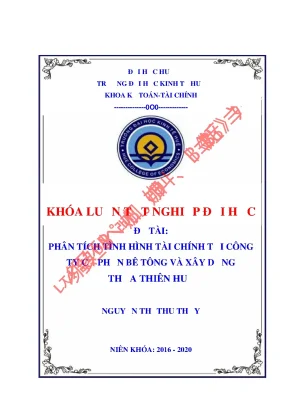 Luận văn phân tích tình hình tài chính tại công ty cổ phần bê tông và xây dựng thừa thiên huế