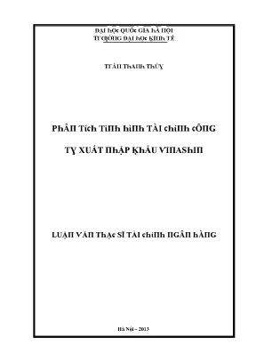 Luận văn phân tích tình hình tài chính công ty xuất nhập khẩu vinashin