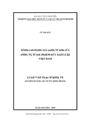 Luận văn nâng cao năng lực cạnh tranh của công ty trách nhiệm hữu hạn luki việt nam