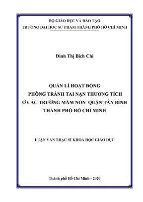 Luận văn quản lí hoạt động phòng tránh tai nạn thương tích ở các trường mầm non quận tân bình thành phố hồ chí minh