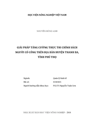 Luận văn giải pháp tăng cường thực thi chính sách người có công trên địa bàn huyện thanh ba tỉnh phú thọ