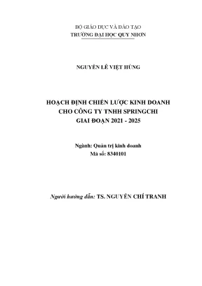 Luận văn hoạch định chiến lược kinh doanh cho công ty trách nhiệm hữu hạn springchi giai đoạn 2021 2025