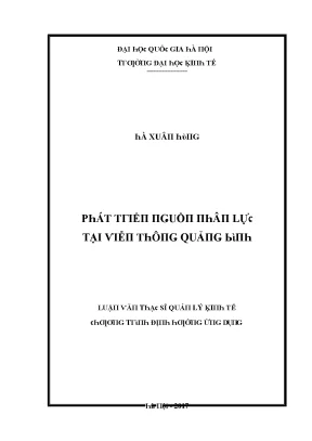 Luận văn phát triển nguồn nhân lực tại viễn thông quảng bình