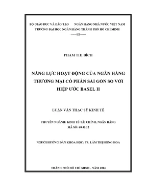 Luận văn năng lực hoạt động của ngân hàng thương mại cổ phần sài gòn so với hiệp ước basel ii