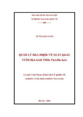 Luận văn quản lý nhà nước về xuất khẩu trên địa bàn tỉnh thanh hóa