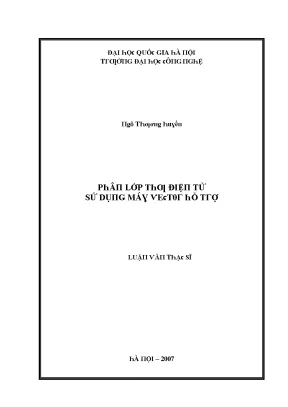 Luận văn phân lớp thư điện tử sử dụng máy vector hỗ trợ