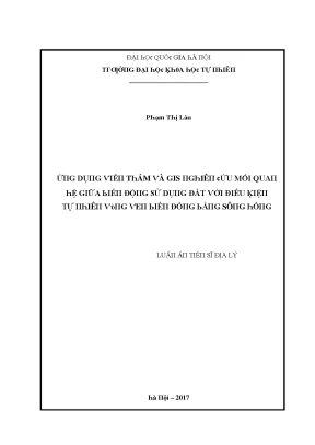 Luận văn ứng dụng viễn thám và gis nghiên cứu mối quan hệ giữa biến động sử dụng đất với điều kiện tự nhiên vùng ven biển đồng bằng sông hồng
