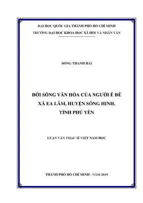 Đời sống văn hóa của người ê đê xã ea lâm huyện sông hinh tỉnh phú yên
