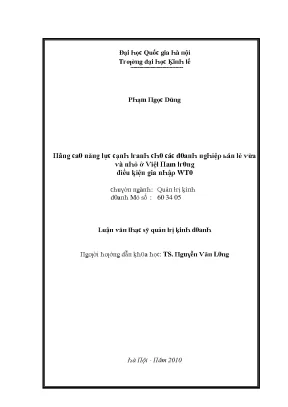 Luận văn nâng cao năng lực cạnh tranh cho doanh nghiệp bán lẻ vừa và nhỏ ở việt nam trong điều kiện gia nhập wto