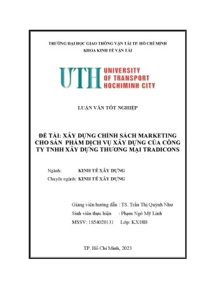 Xây dựng chính sách marketing cho sản phẩm dịch vụ xây dựng của công ty tnhh xây dựng thương mại tradicons