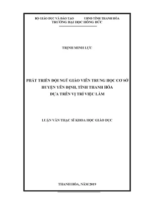 Phát triển đội ngũ giáo viên trung học cơ sở huyện yên định tỉnh thanh hóa dựa trên vị trí việc làm