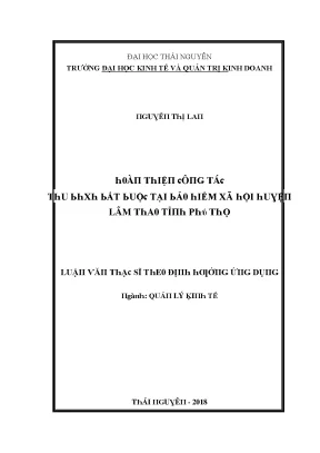 Luận văn hoàn thiện công tác thu bảo hiểm xã hội bắt buộc tại bảo hiểm xã hội huyện lâm thao tỉnh phú thọ