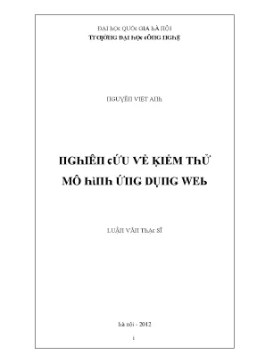 Luận văn nghiên cứu về kiểm thử mô hình ứng dụng web