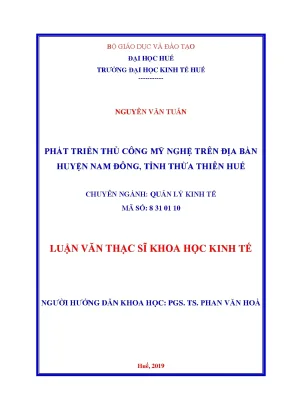 Luận văn phát triển thủ công mỹ nghệ trên địa bàn huyện nam đông tỉnh thừa thiên huế