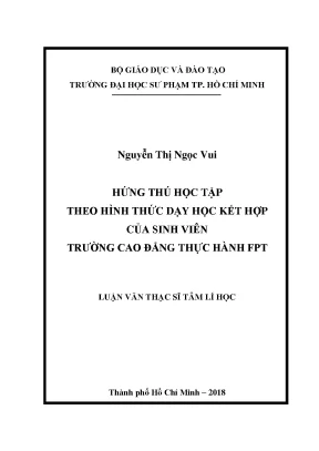 Luận văn hứng thú học tập theo hình thức dạy học kết hợp của sinh viên trường cao đẳng thực hành fpt