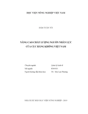 Luận văn nâng cao chất lượng nguồn nhân lực của cục hàng không việt nam