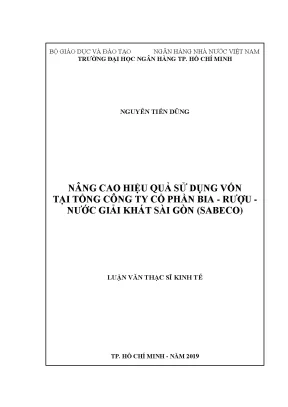 Luận văn nâng cao hiệu quả sử dụng vốn tại tổng công ty cổ phần bia rượu nước giải khát sài gòn sabeco