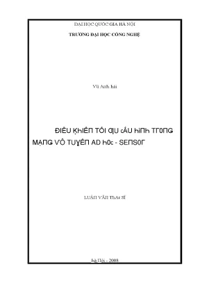 Luận văn điều khiển tối ưu cấu hình trong mạng vô tuyến ad hoc sensor
