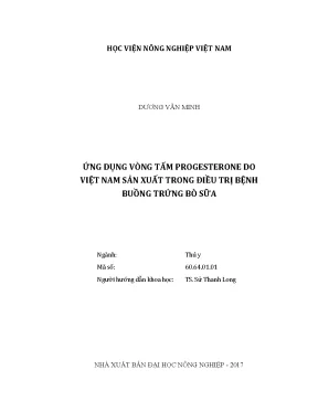 Luận văn ứng dụng vòng tẩm progesterone do việt nam sản xuất trong điều trị bệnh buồng trứng bò sữa