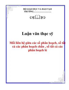 Mối liên hệ giữa các số phân hoạch số tất cả các phân hoạch chẵn số tất cả các phân hoạch lẻ
