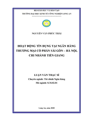 Luận văn hoạt động tín dụng tại ngân hàng thƣơng mại cổ phần sài gòn hà nội chi nhánh tiền giang