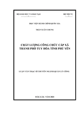 Luận văn chất lượng công chức cấp xã thành phố tuy hòa tỉnh phú yên
