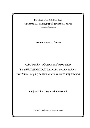 Luận văn tỷ suất sinh lợi tại các ngân hàng