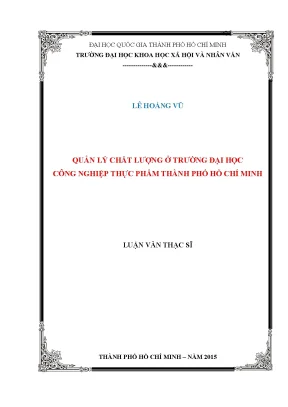Quản lý chất lượng ở trường đại học công nghiệp thực phẩm thành phố hồ chí minh