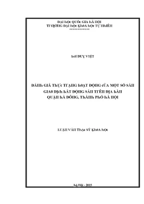 Luận văn thạc sĩ đánh giá thực trạng hoạt động của một số sàn giao dịch bất động sản trên địa bàn quận hà đông thành phố hà nội vnu lvts003
