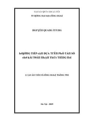 Luận văn hướng tiếp cận dựa trên phổ tần số cho bài toán nhận thức tiếng nói