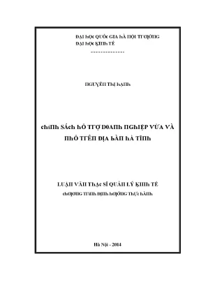 Luận văn chính sách hỗ trợ doanh nghiệp vừa và nhỏ trên địa bàn hà tĩnh