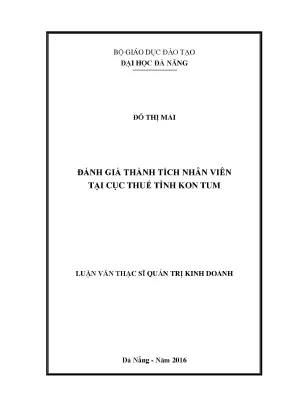 Luận văn đánh giá thành tích nhân viên tại cục thuế tỉnh kom tum