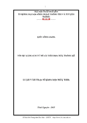 Luận văn tối ưu bảng cụm từ để cải tiến dịch máy thống kê