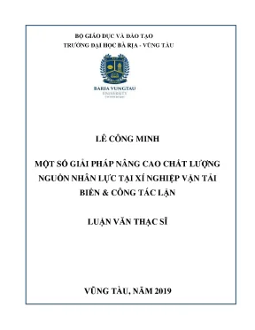 Luận văn một số giải pháp nâng cao chất lượng nguồn nhân lực tại xí nghiệp vận tải biển công tác lặn
