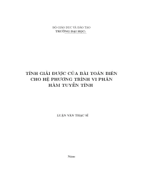 Tính giải được của bài toán biên cho hệ phương trình vi phân hàm tuyến tính