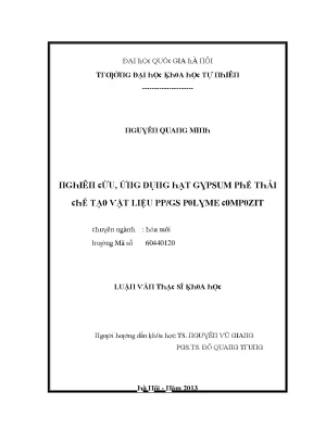 Luận văn thạc sĩ nghiên cứu ứng dụng hạt gypsum phế thải chế tạo vật liệu pp gs polyme compozit vnu lvts08w