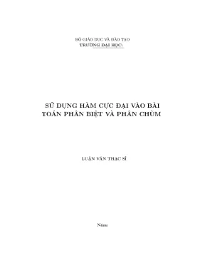 Sử dụng hàm cực đại vào bài toán phân biệt và phân chùm
