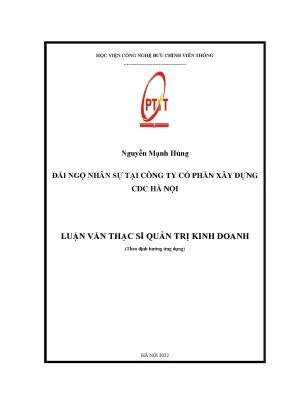Luận văn đãi ngộ nhân sự tại công ty cổ phần xây dựng cdc hà nội