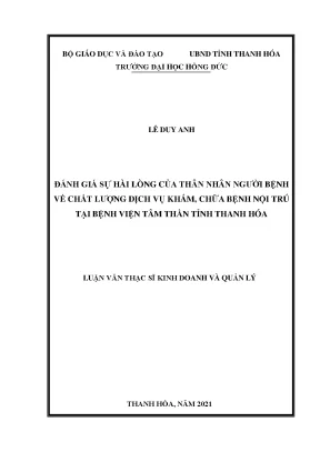 Đánh giá sự hài lòng của thân nhân ngƣời bệnh về chất lượng dịch vụ khám chữa bệnh nội trú tại bệnh viện tâm thần tỉnh thanh hóa