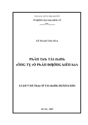 Luận văn phân tích tài chính công ty cổ phần đường biên hòa