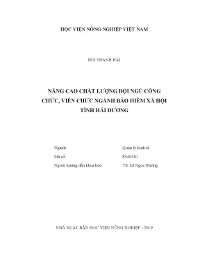 Luận văn nâng cao chất lượng đội ngũ công chức viên chức ngành bảo biểm xã hội tỉnh hải dương