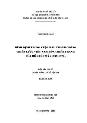 Bình định trong cuộc đấu tranh chống chiến lược việt nam hóa chiến tranh của đế quốc mỹ 1969 1973