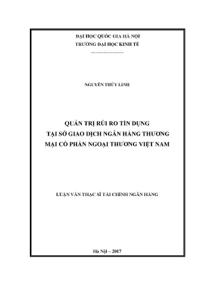 Quản trị rủi ro tín dụng tại sở giao dịch ngân hàng thương mại