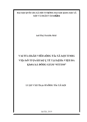 Luận văn thạc sĩ vai trò nhân viên công tác xã hội trong việc hỗ trợ cán bộ y tế tại bệnh viện đa khoa hà đông giảm stress