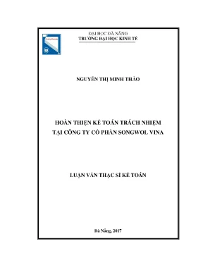 Luận văn hoàn thiện kế toán trách nhiệm tại công ty cổ phần songwol vina