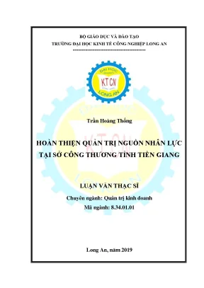 Luận văn hoàn thiện quản trị nguồn nhân lực tại sở công thương tỉnh tiền giang