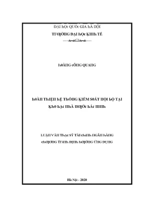 Luận văn hoàn thiện hệ thống kiểm soát nội bộ tại kho bạc nhà nước bắc ninh
