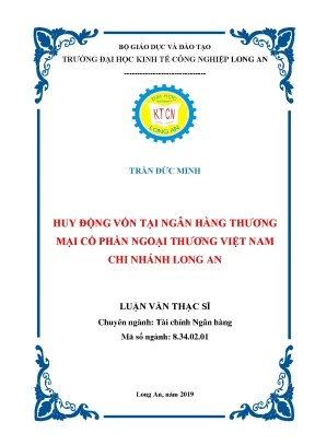 Luận văn huy động vốn tại ngân hàng thương mại cổ phần ngoại thương việt nam chi nhánh long an