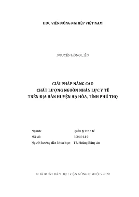 Giải pháp nâng cao chất lượng nguồn nhân lực y tế trên địa bàn huyện hạ hòa tỉnh phú thọ